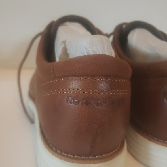 Rockport Brown Upper Leather Mens Cognac Plain Toe Shoes US 8.5. - Picture 6 of 10